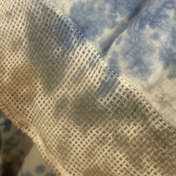 BELLE FRANCE NWOT BLUE tie-dye hi/ low pop over tunic blouse - Picture 5 of 8